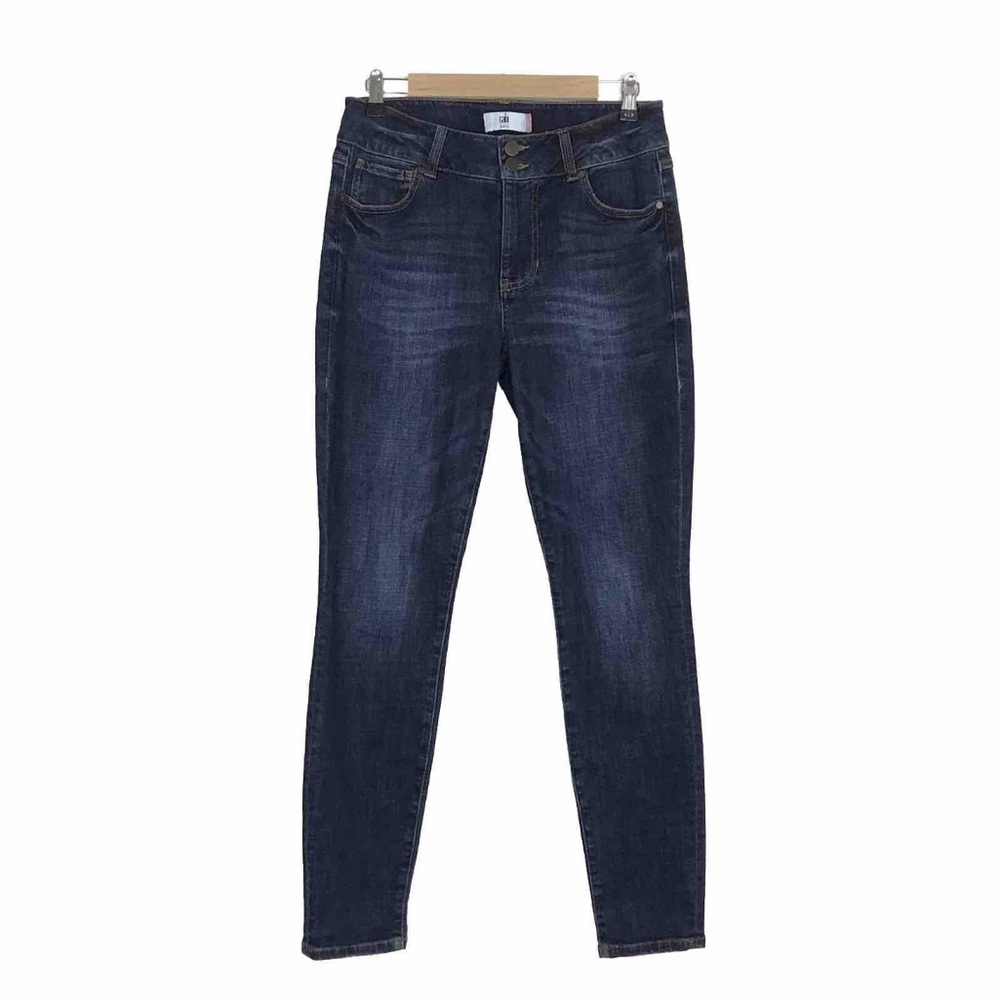 CAbi Dark Wash Cinch Skinny Stretch Denim Jeans EUC 8